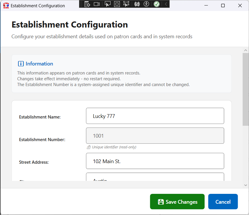 LRP Establishment Config