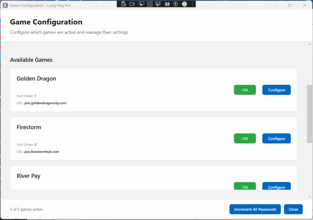 LRP Game Config
